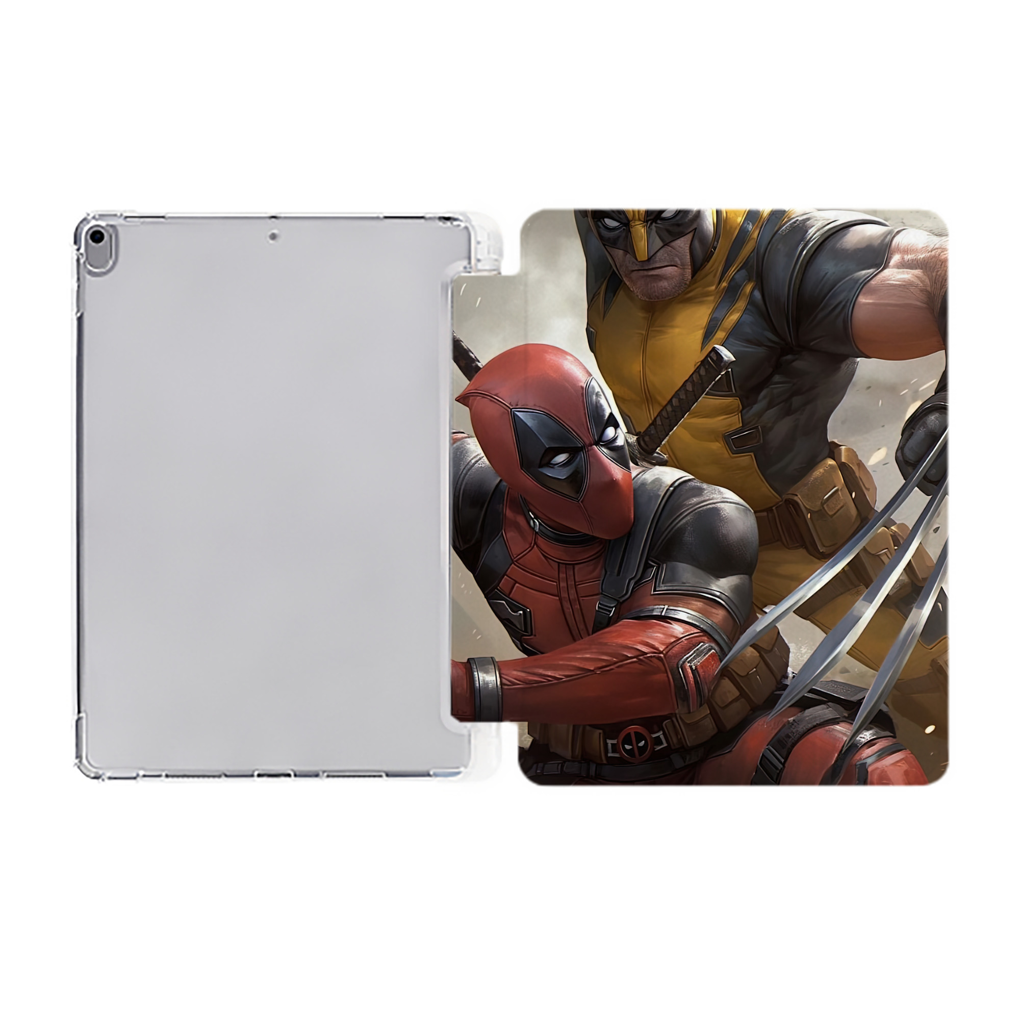 （画像用） Deadpool デッドプール IPad ケース ペン収納付き 三つ折りスタンド PUレザー×シリコン 対応機種9.5/10.5/10.9インチ